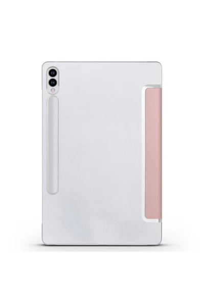 KILIFTECH Galaxy Tab S9 FE Plus Uyumlu Zore Smart Cover Standlı 1-1 Kılıf-Pembe - 5