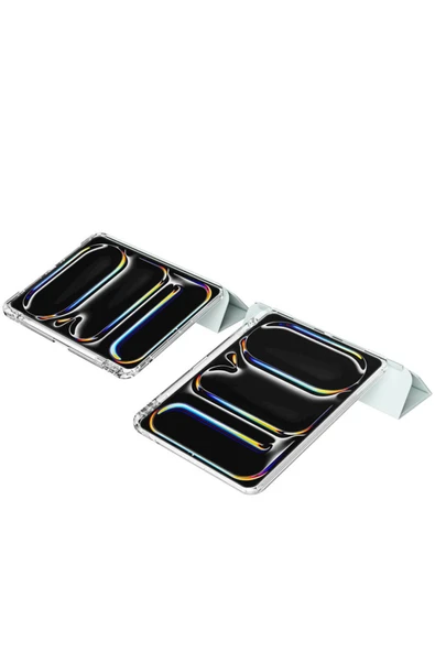 KILIFTECH iPad Pro 13 2024 Kılıf Magnetik Ayrılabilen Airbagli Zore Sliding Tablet Kılıfı - Lacivert - 5