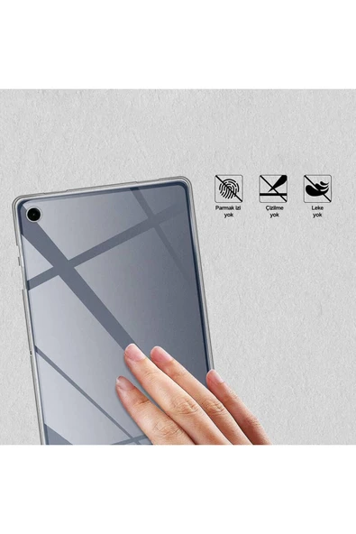 SAFA Galaxy Tab A9 Plus Kılıf  Uyumlu Zore Tablet Süper Silikon Kapak-Renksiz - Resim 4