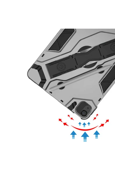 zore iPad Air 11 2025 M3 Zore Defens Tablet Silikon - Siyah - Resim 7