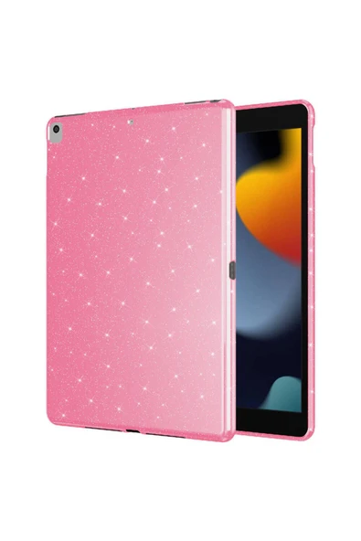 KILIFTECH iPad 10.2 (8 Nesil) Simli Parlak Görünümlü Zore Tablet Koton Kılıf - Derin Mor - 2