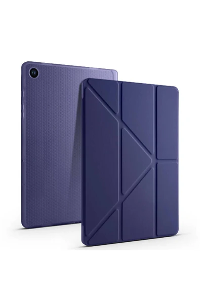 KILIFTECH Galaxy Tab A9 Kılıf Uyumlu Zore Tri Folding Kalem Bölmeli Standlı Kılıf-Gri - 2