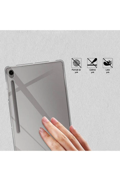 LioTech Samsun Galaxy Tab S9 FE Uyumlu Yüksek Kaliteli Tablet Süper Silikon Kapak - Resim 3