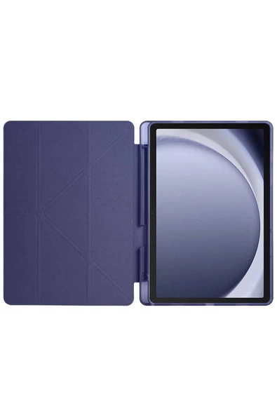 KILIFTECH Galaxy Tab A9 Kılıf Uyumlu Zore Tri Folding Kalem Bölmeli Standlı Kılıf-Gri - 4