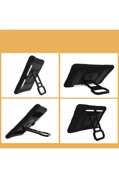 KILIFTECH iPad 10.2 2021 (9.Nesil) Yeni Nesil Kalem Bölmeli Defender Tablet Silikon - Siyah - Resim 6