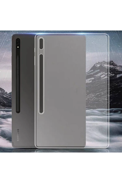 KILIFTECH Galaxy Tab S10 Ultra Kılıf Zore Tablet Süper Silikon Kapak - Renksiz - Resim 5