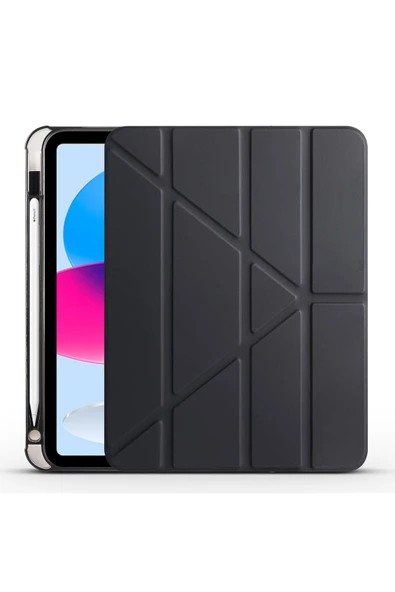HazırdaVar iPad 11.Nesil 2025 Kılıf HZRV Tri Folding Kalem Bölmeli Standlı Kılıf - Siyah ürün görseli