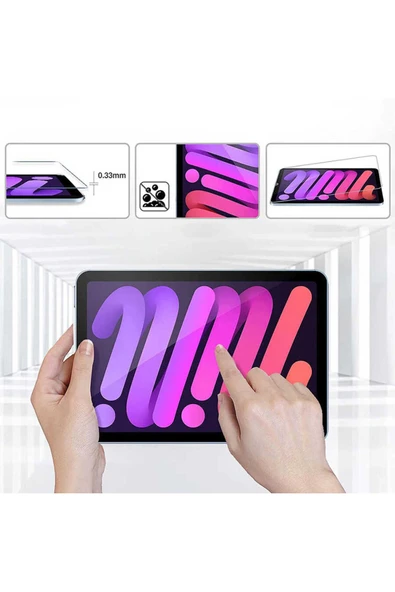 zore iPad 11.Nesil uyumlu2025  Zore 5in1 Tablet Temperli Cam Ekran Koruyucu - Renksiz - Resim 8