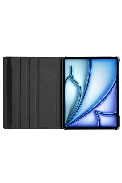 KILIFTECH iPad Air 13 2025 M3 Zore Dönebilen Standlı Kılıf - Siyah - 7