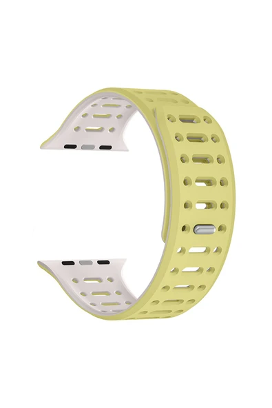 KILIFTECH Watch 10 46mm Uyumlu Zore KRD-124 Silikon Kordon Strap Kayış-Sarı