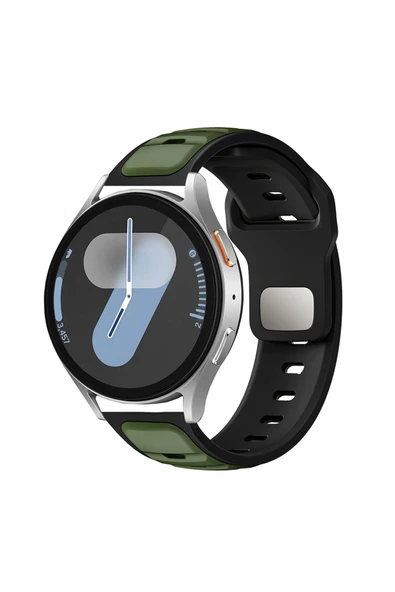 KILIFTECH Redmi Watch 5 Active Zore KRD-135 22mm Silikon Kordon Strap Kayış - Koyu Yeşil-Siyah ürün görseli