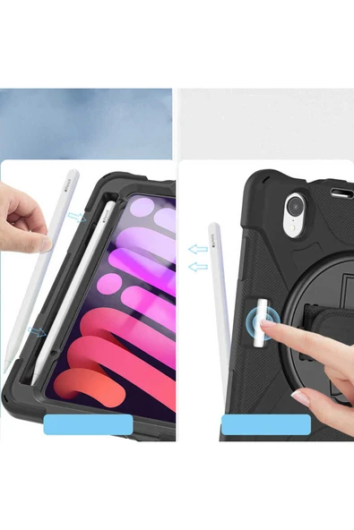 Noir318 iPad Mini 2021 (6.Nesil) Zore Defender Tablet Silikon - Siyah - Resim 3