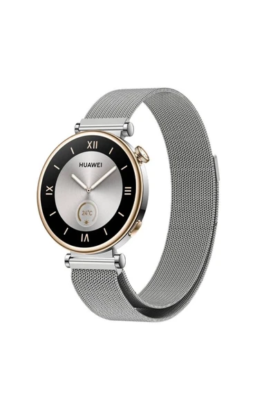 KILIFTECH Huawei GT4 18mm Uyumlu KRD-01 Metal Zore Kordon-Gümüş - Resim 2