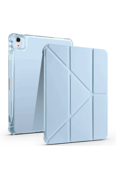 KILIFTECH iPad Air 11 2025 M3 Kılıf Zore Tri Folding Kalem Bölmeli Standlı Kılıf - Mavi