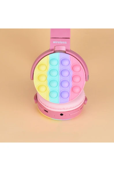 zore CXT-950 RGB Led Işıklı Kedi Kulağı Band Tasarımı Ayarlanabilir Katlanabilir Kulak Üstü Bluetoot - 2