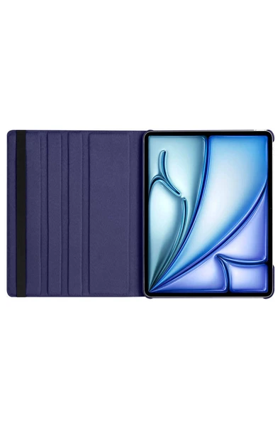 RiseOfGLC iPad Air 13 2025 M3 Zore Dönebilen Standlı Kılıf - Mavi - 3