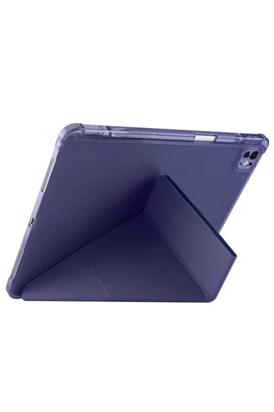 FLYGIFTS iPad Air 13 2025 M3 Kılıf Zore Tri Folding Kalem Bölmeli Standlı Kılıf - Koyu Yeşil - 6