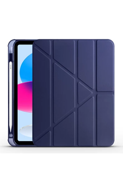 BULUT AKSESUAR iPad 11.Nesil 2025 Kılıf Zore Tri Folding Kalem Bölmeli Standlı Kılıf - Lacivert ürün görseli