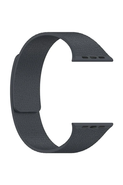 Teknova Watch 7 45mm TKNV KRD-136 Kabartma Desenli Silikon Kordon - Siyah - Resim 6