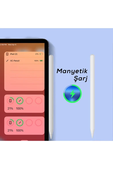 zore Uyumlu Pencil 11 Palm-rejection Magnetik Şarj Ve Eğim Özellikli Dokunmatik Çizim Kalemi - 3