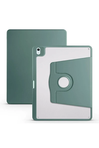 zore iPad Air 13 2025 M3 Kılıf TBC Termik Kalem Bölmeli Dönebilen Standlı Kılıf - Koyu Yeşil ürün görseli