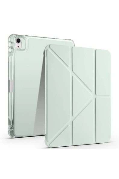 KILIFTECH iPad Air 11 2025 M3 Kılıf Zore Tri Folding Kalem Bölmeli Standlı Kılıf - Açık Yeşil ürün görseli