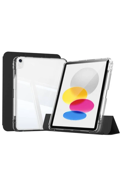 KILIFTECH iPad 11.Nesil 2025 Kılıf Magnetik Ayrılabilen Airbagli Zore Sliding Tablet Kılıfı - Siyah ürün görseli