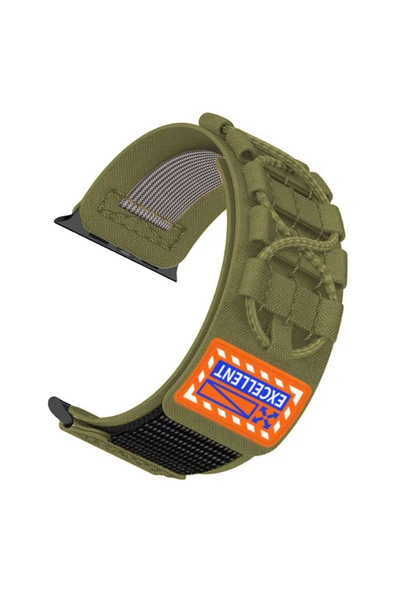 HAKTAN KILIF Apple Watch 38mm Zore KRD-112 Orbital Örgülü Halat Tasarımlı Naylon Kumaş Hasır Kordon-Yeşil ürün görseli