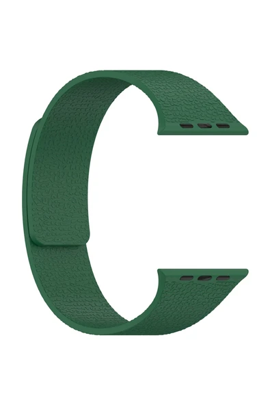 BULUT AKSESUAR Watch 42mm BLT KRD-136 Kabartma Desenli Silikon Kordon - Cocao - Resim 5