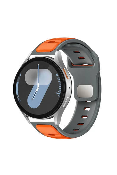 KILIFTECH Redmi Watch 5 Active Zore KRD-135 22mm Silikon Kordon Strap Kayış - Gri-Turuncu ürün görseli