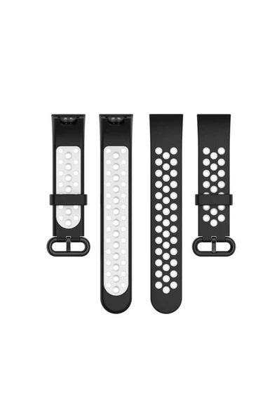 zore Xiaomi Redmi Watch 2 Lite KRD-02 Uyumlu Zore Kordon Siyah-Kırmızı - Resim 3