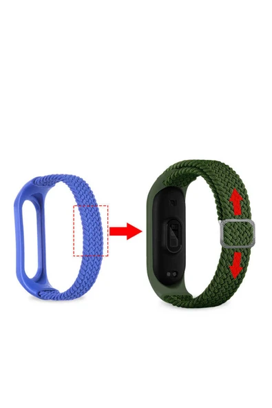 zore Xiaomi Mi Band 5 Uyumlu KRD-49 Örgü Zore Kordon-Gri - 7