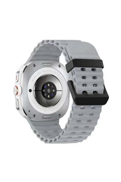 Goktugaksesuar Galaxy Watch Ultra 47mm Zore KRD-118 Tırtıklı Tasarım Silikon Kordon-Starlight - Resim 3
