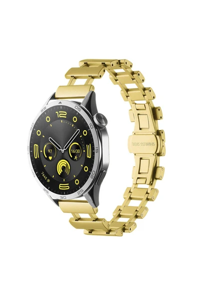 zore Galaxy Watch 46mm Uyumlu CLO- KRD-96 22mm Metal Kordon-Gold ürün görseli