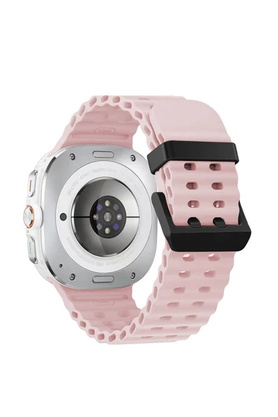 Goktugaksesuar Galaxy Watch Ultra 47mm Zore KRD-118 Tırtıklı Tasarım Silikon Kordon-Starlight - Resim 2