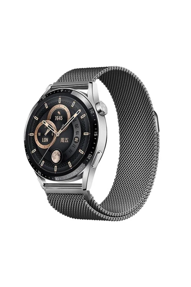 zen aksesuar Galaxy Watch Active 2 44mm Zore Band-12 20mm Metal Hasır Kordon-Gri