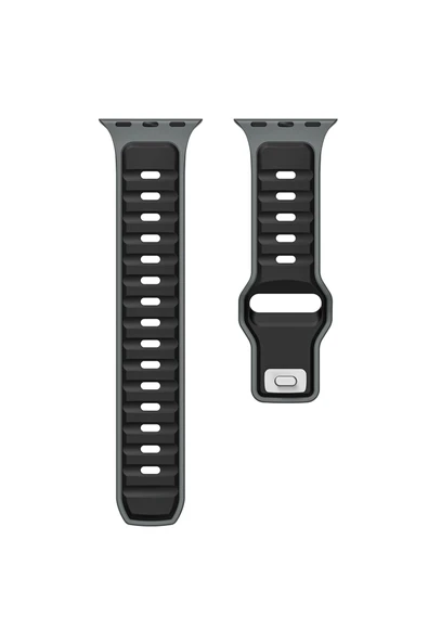 RiseOfGLC Gear S3 Zore KRD-135 22mm Silikon Kordon Strap Kayış - Siyah - Resim 5