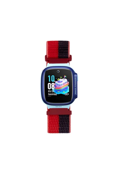 TUVA TEKNOLOJİ Huawei Watch GT5 Pro 42mm TUVA KRD-03 Çocuklara Özel Hasır Kordon - Kırmızı ürün görseli