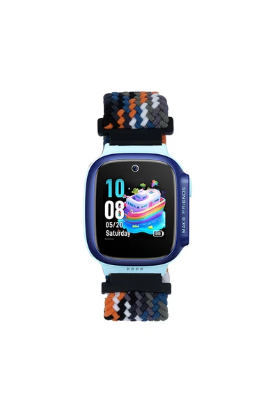gallipolitech Huawei Watch GT5 41mm Zore KRD-139 18mm Çocuklara Özel Örgü Kordon - Pembe-Mavi - 2