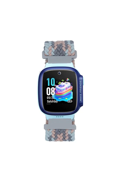 KILIFTECH Huawei Watch GT5 Pro 42mm Zore KRD-139 Çocuklara Özel Örgü Kordon - Gri-Pembe - 1