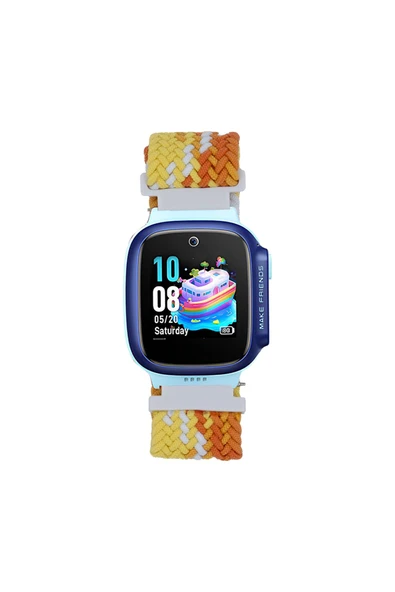 KILIFTECH Huawei Watch GT5 Pro 42mm Zore KRD-139 Çocuklara Özel Örgü Kordon - Gri-Pembe - 2