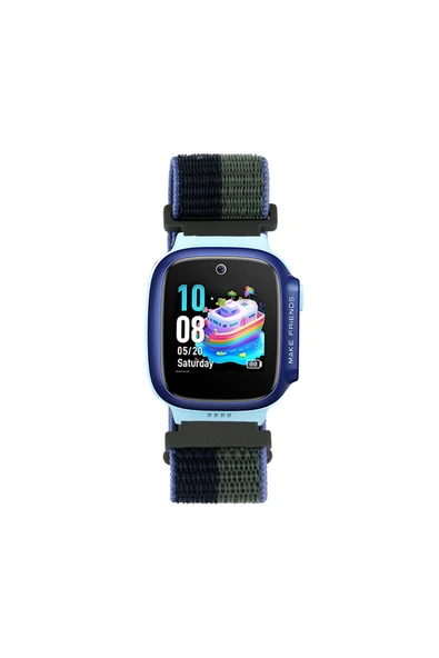 Ardemix Huawei Watch GT5 41mm Zore KRD-03 18mm Çocuklara Özel Hasır Kordon - Siyah-Yeşil