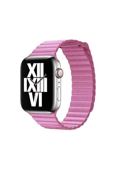 AksesuarAvcısı Watch 40mm Uyumlu KRD-09 Deri Lop Zore Kordon Pembe ürün görseli