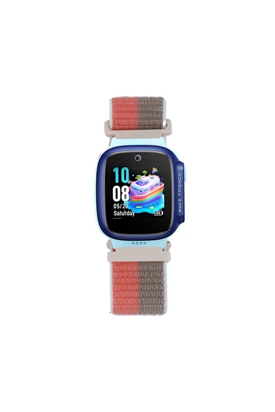 zore Huawei Watch GT5 41mm Zore KRD-03 18mm Çocuklara Özel Hasır Kordon - Kırmızı-Kahverengi