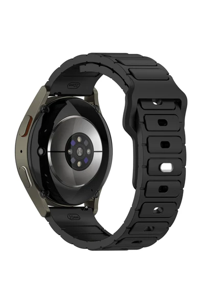 FLYGIFTS Gear S3 Zore KRD-132 22mm Silikon Kordon Strap Kayış - Siyah ürün görseli