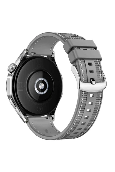 zore Xiaomi Amazfit Pace Uyumlu BRT KRD-102 22mm Silikon Kordon-Siyah - Resim 6