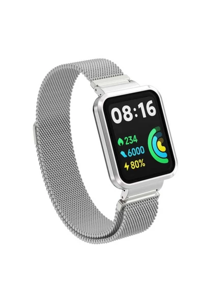 BULUT AKSESUAR Xiaomi Redmi Watch 2 Lite Uyumlu KRD-58 Metal Kordon BLT Gümüş ürün görseli