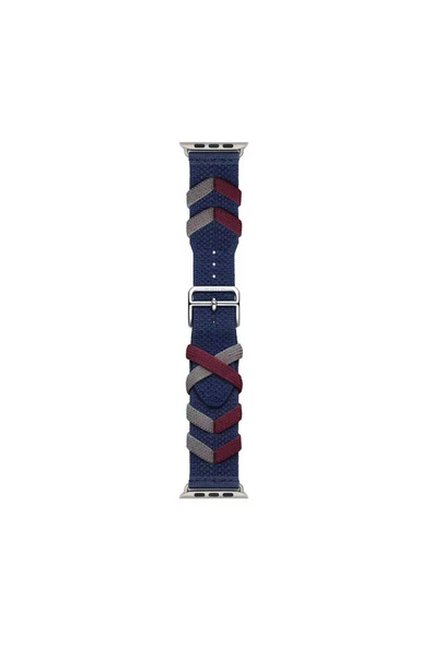 zore Watch 40mm Uyumlu AKB KRD-97 Sarmal Örgü Tasarımlı Kordon-Kırmızı - Resim 3