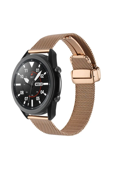 ARJİN TEKNOLOJİ Galaxy Watch 46mm Uyumlu KRD-85 22mm Metal Kordon-arj-Rose Gold - Resim 7