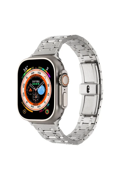 TECNOGELİŞEN Watch 38mm Uyumlu KRD-83 Metal TCG Kordon Gümüş-Rosegold - 2